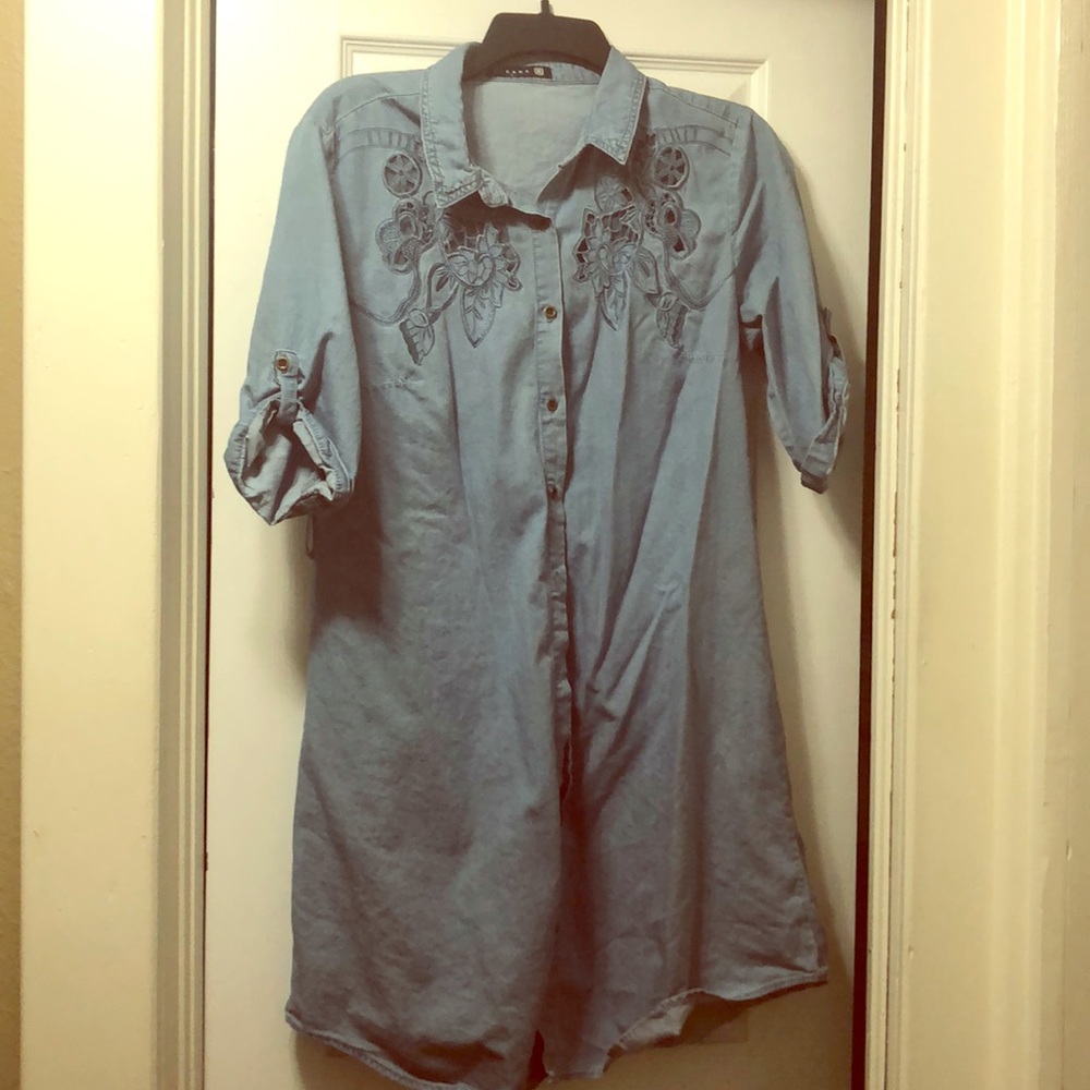 Jean button up dress